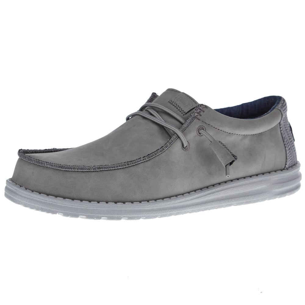 Hey Dude Men's Grey Wally Fabricated Leather Casual