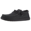 Hey Dude Mens Wally Sox Micro Total Black Casual Shoe