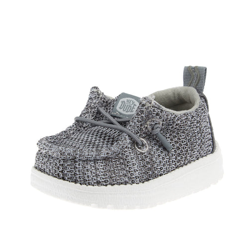 Hey Dude Infant's Lil Slip On Core Grey and White Casual Shoe
