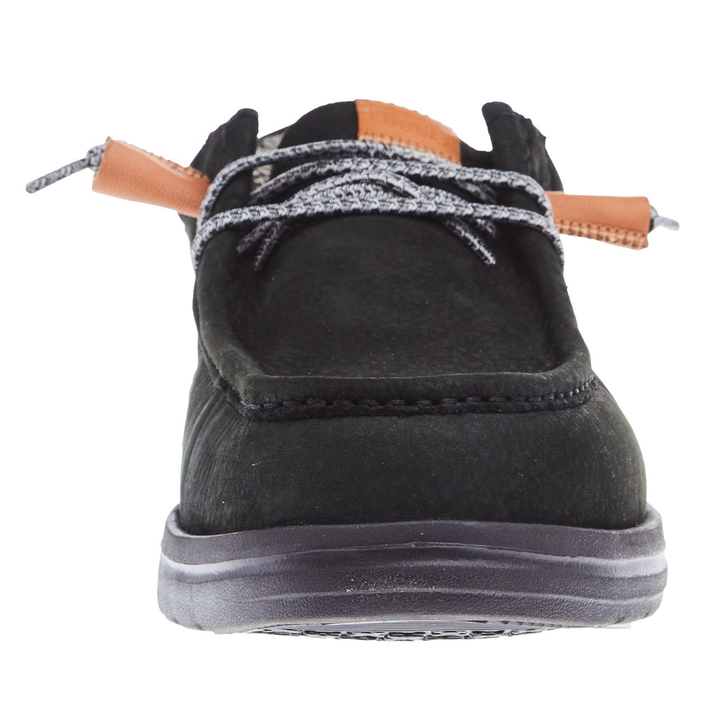 Hey Dude Mens Wally Black Grip Craft Leather Casual Shoe