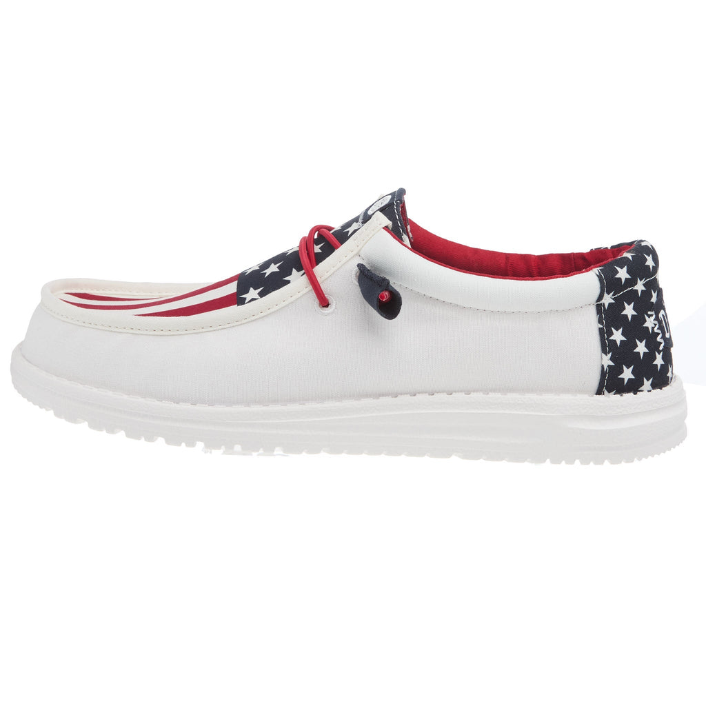 Hey Dude Men`s Wally American Navy Casual Shoe