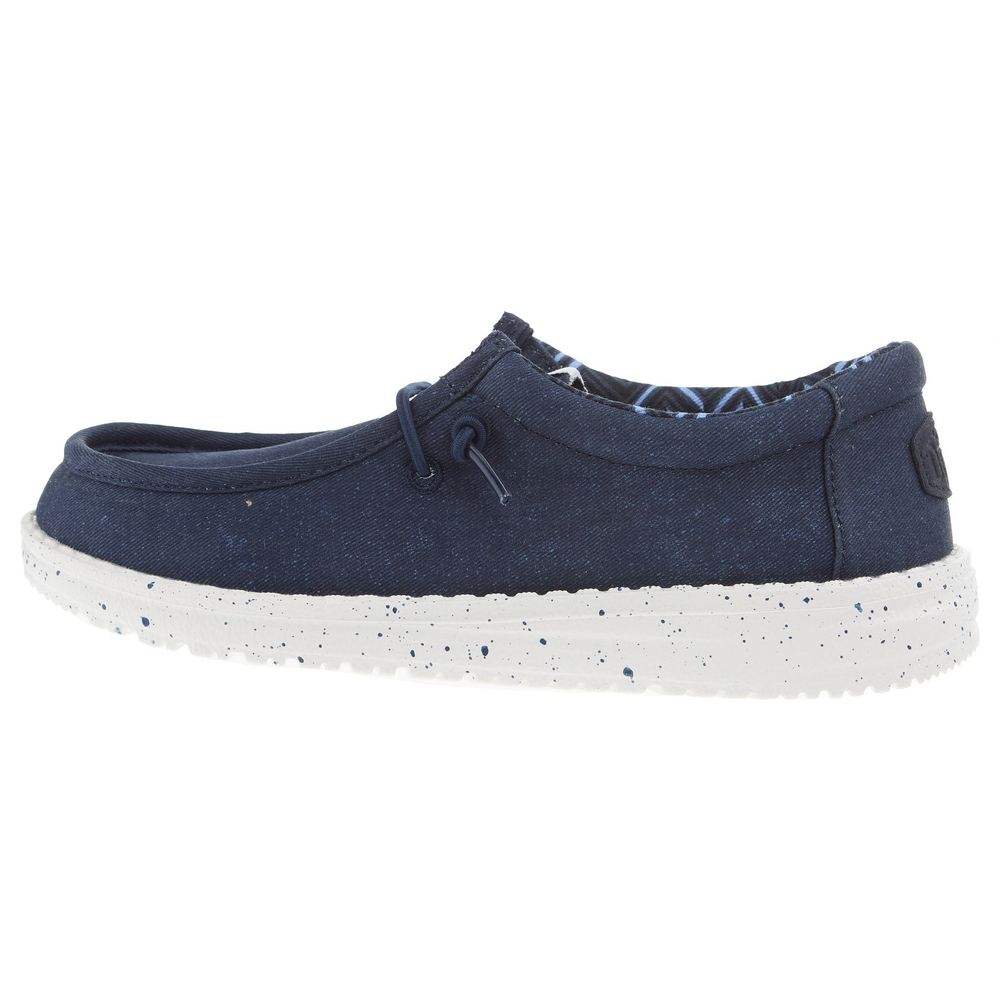 Hey Dude Youth Wally Canvas Navy Casual Shoe