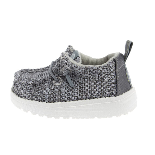 Hey Dude Infant's Lil Slip On Core Grey and White Casual Shoe